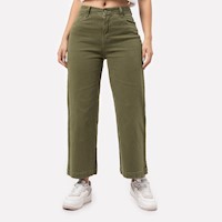 Pantalon Mujer Pionier Verde Olivo Lari Bull Denim